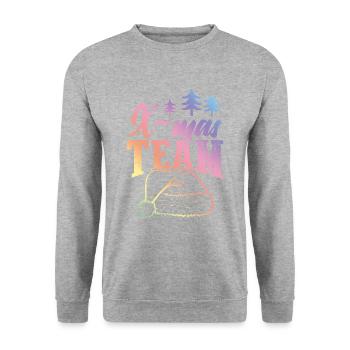 X-Mas Team Christmas - Unisex Sweatshirt - salt & pepper - Front - Alina (178cm) & Michal (187cm)