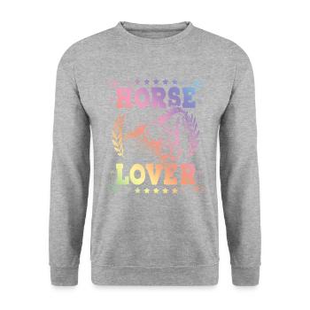 Horse Lover - Unisex Sweatshirt - salt & pepper - Front - Alina (178cm) & Michal (187cm)