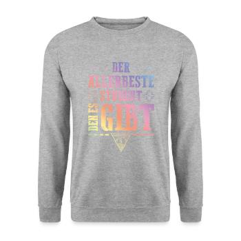 Allerbester Student - Unisex Pullover - Weißgrau meliert - Vorne - Alina (178cm) & Michal (187cm)
