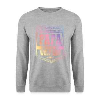 bester vater auf der welt - Unisex Pullover - Weißgrau meliert - Vorne - Alina (178cm) & Michal (187cm)
