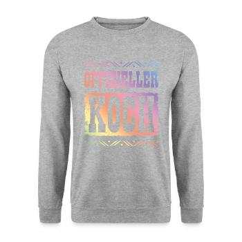 Premium Koch - Unisex Pullover - Weißgrau meliert - Vorne - Alina (178cm) & Michal (187cm)
