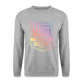 beste mama auf der welt - Unisex Pullover - Weißgrau meliert - Vorne - Alina (178cm) & Michal (187cm)
