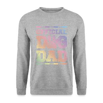 Hunde Papa - Unisex Pullover - Weißgrau meliert - Vorne - Alina (178cm) & Michal (187cm)