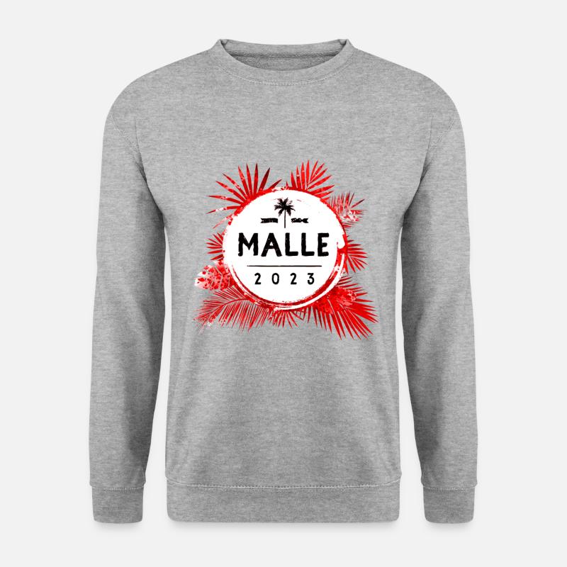 Malle 2023 Bunt - Unisex Pullover - Weißgrau meliert