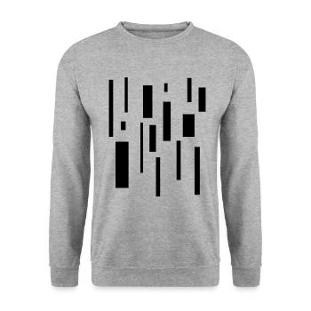 Rectangle abstrait Chaos Géométrie Minimalisme - Sweat-shirt Unisexe - gris chiné - Devant - Alina (178cm) & Michal (187cm)