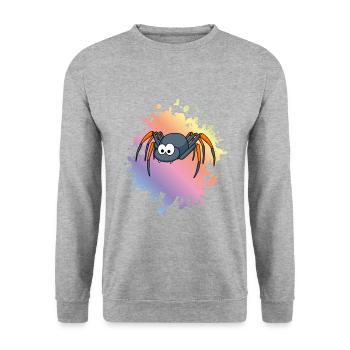 Tarantula Comic Animal - Unisex Sweatshirt - salt & pepper - Front - Alina (178cm) & Michal (187cm)