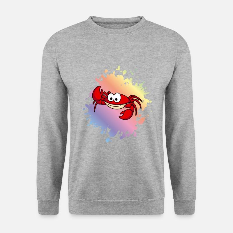 Krabbe Comic Tier - Unisex Pullover - Weißgrau meliert