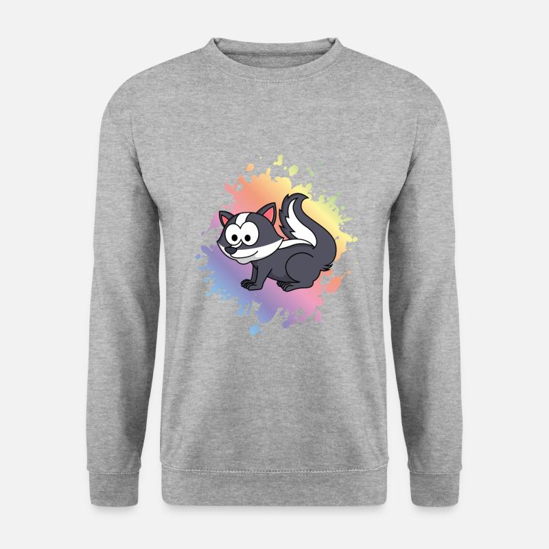 Stinker Comic Tier - Unisex Pullover - Weißgrau meliert
