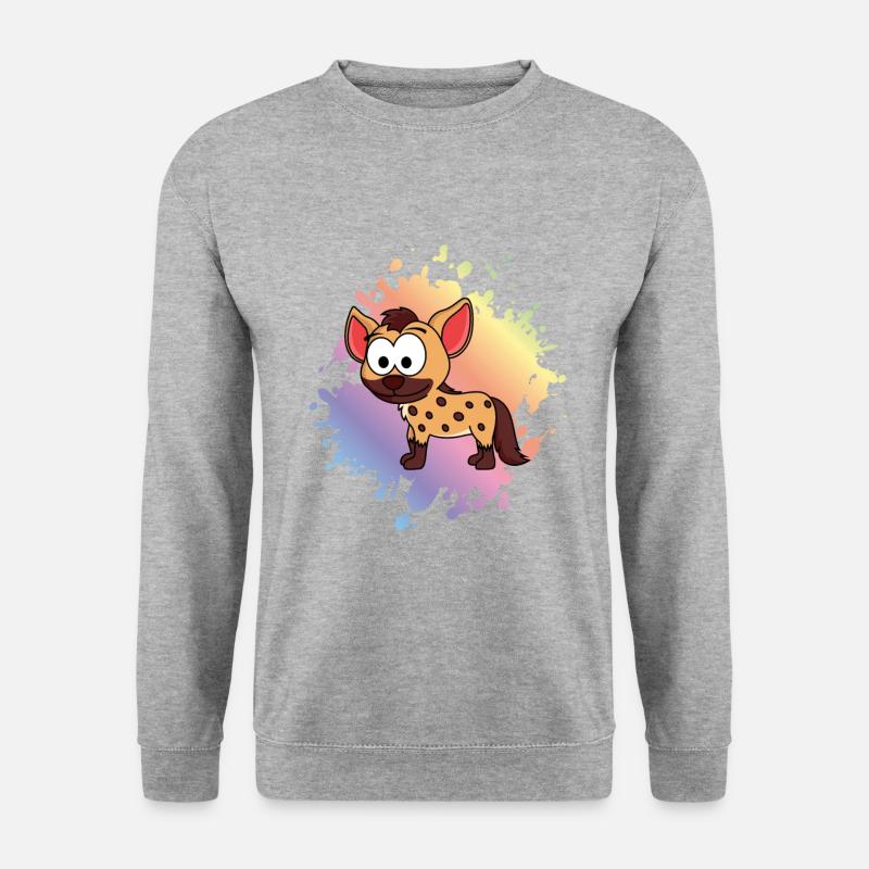 Hyäne Comic Tier - Unisex Pullover - Weißgrau meliert