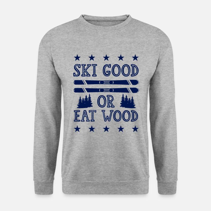 ski skiing - Unisex Pullover - Weißgrau meliert