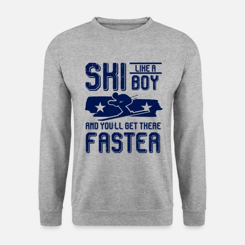 ski junge - Unisex Pullover - Weißgrau meliert