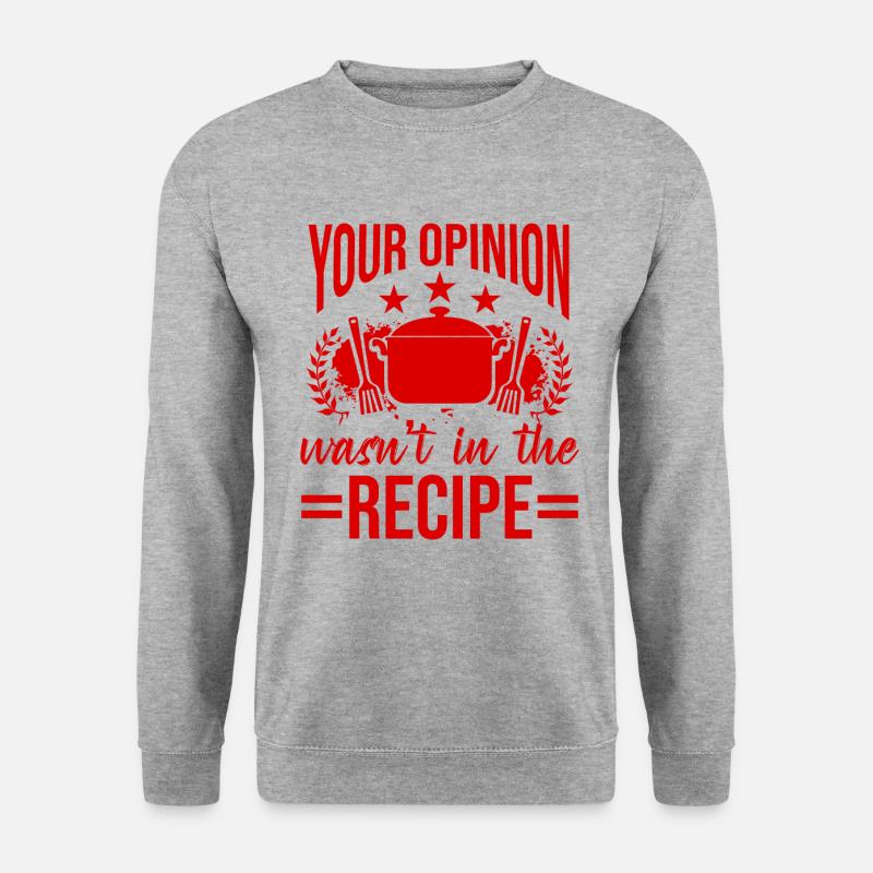 koch rezept - Unisex Pullover - Weißgrau meliert