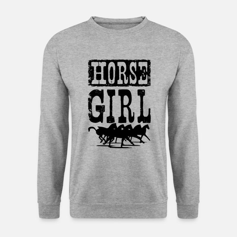 Horse Girl - Unisex Pullover - Weißgrau meliert