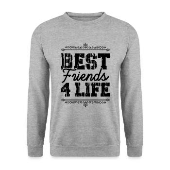 Best Friends 4 Life - Unisex Sweatshirt - salt & pepper - Front - Alina (178cm) & Michal (187cm)