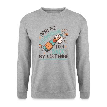 I Got Back My Last Name | Divorce Party - Unisex Sweatshirt - salt & pepper - Front - Alina (178cm) & Michal (187cm)