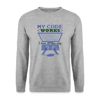 Funny Code Joke Coding - Unisex Sweatshirt - salt & pepper - Front - Alina (178cm) & Michal (187cm)