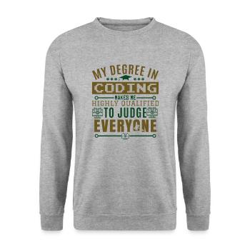 Funny Coding - Unisex Sweatshirt - salt & pepper - Front - Alina (178cm) & Michal (187cm)
