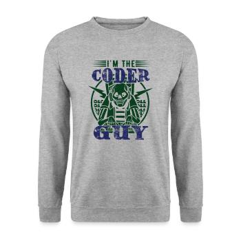 I'm The Coder Guy - Unisex Sweatshirt - salt & pepper - Front - Alina (178cm) & Michal (187cm)