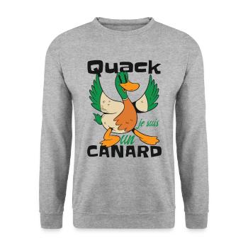 Je Suis Un Canard - Sweat-shirt Unisexe - gris chiné - Devant - Alina (178cm) & Michal (187cm)