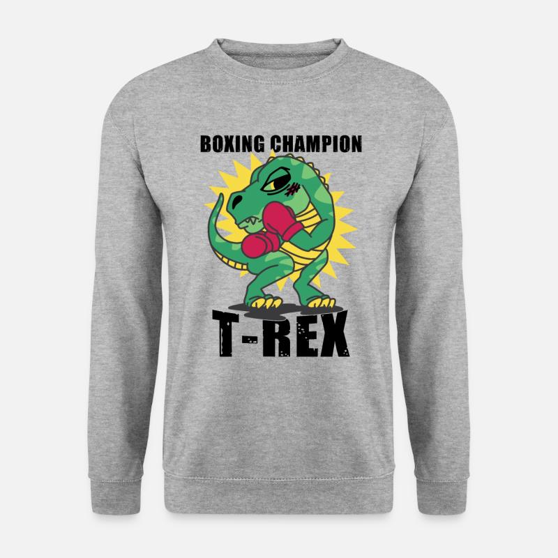 Boxen T-Rex - Unisex Pullover - Weißgrau meliert