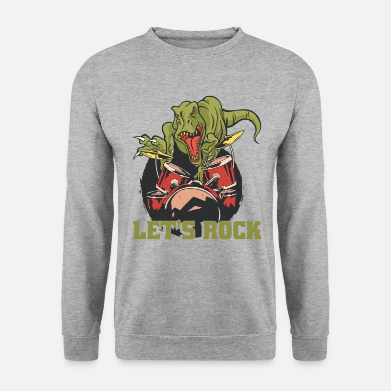 Percussion Drummer T-Rex Drums - Unisex Sweatshirt - salt & pepper