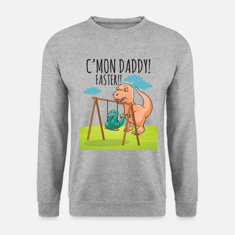 Lustiger T-Rex Tyrannosaurus Rex Dinosaurier - Unisex Pullover - Weißgrau meliert