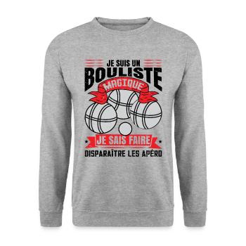 Je Suis Un Bouliste Magique - Sweat-shirt Unisexe - gris chiné - Devant - Alina (178cm) & Michal (187cm)