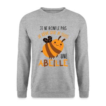 Abeilles Apicoles Drôles - Sweat-shirt Unisexe - gris chiné - Devant - Alina (178cm) & Michal (187cm)