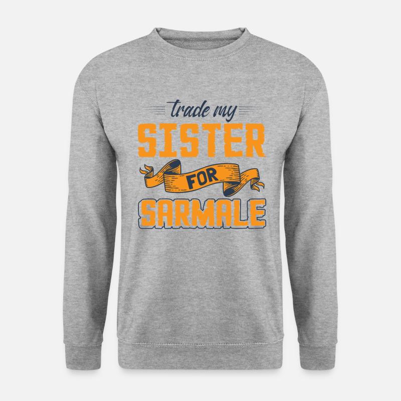 Tausche meine Schwester gegen Sarmale - Unisex Pullover - Weißgrau meliert
