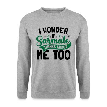 Sarmale Zitat - Unisex Pullover - Weißgrau meliert - Vorne - Alina (178cm) & Michal (187cm)