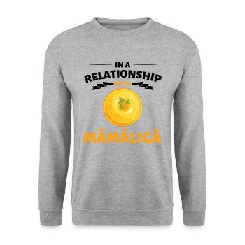 En relation avec Mamaliga - Sweat-shirt Unisexe - gris chiné - Devant - Alina (178cm) & Michal (187cm)