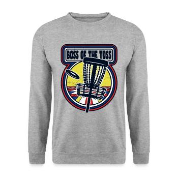 Lustiges Disc Golf Zitat - Unisex Pullover - Weißgrau meliert - Vorne - Alina (178cm) & Michal (187cm)