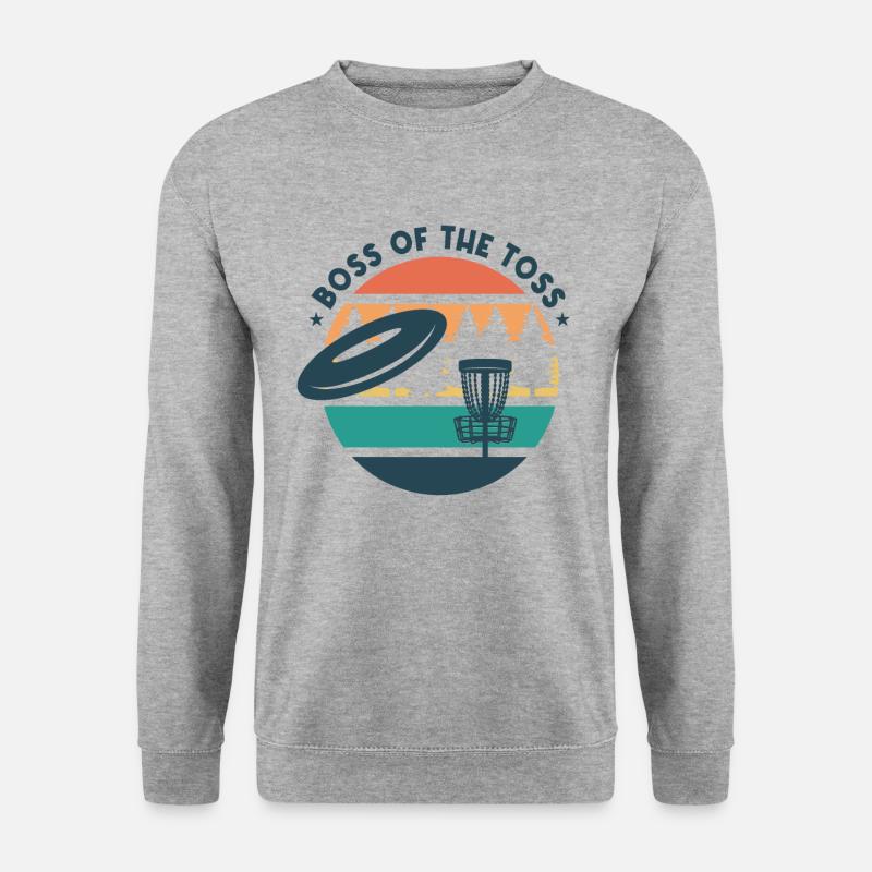 Retro Disc Golf - Unisex Pullover - Weißgrau meliert