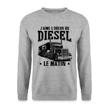 Chauffeur Camion Routier - Sweat-shirt Unisexe - gris chiné - Devant - Alina (178cm) & Michal (187cm)