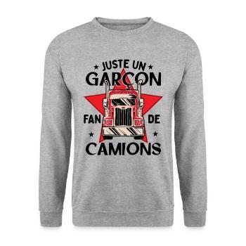 Enfant Camion - Sweat-shirt Unisexe - gris chiné - Devant - Alina (178cm) & Michal (187cm)