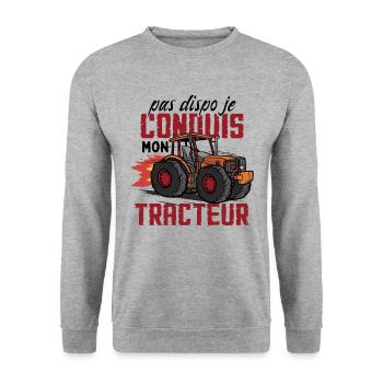 Humoristique Routier Camionneur Humour Poids Lourd - Sweat-shirt Unisexe - gris chiné - Devant - Alina (178cm) & Michal (187cm)