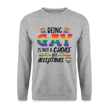 Gay Zitat Pride Monat LGBTQ - Unisex Pullover - Weißgrau meliert - Vorne - Alina (178cm) & Michal (187cm)