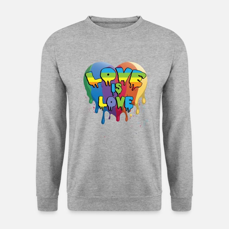 LGBT Liebe Schwul - Unisex Pullover - Weißgrau meliert