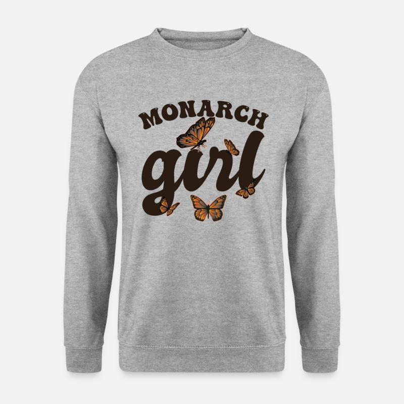 Monarch Mädchen - Unisex Pullover - Weißgrau meliert