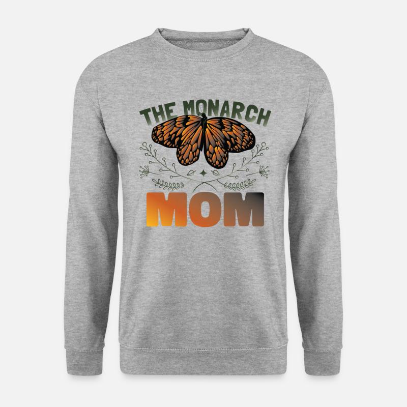 Die Monarch Mom - Unisex Pullover - Weißgrau meliert