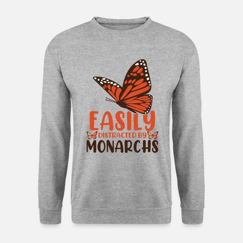 Monarchfalter Zitat Garteninsekt - Unisex Pullover - Weißgrau meliert