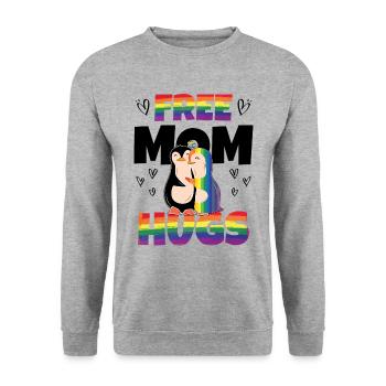 Câlins gratuits pour maman - Sweat-shirt Unisexe - gris chiné - Devant - Alina (178cm) & Michal (187cm)
