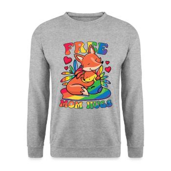 Câlins gratuits pour maman - Sweat-shirt Unisexe - gris chiné - Devant - Alina (178cm) & Michal (187cm)