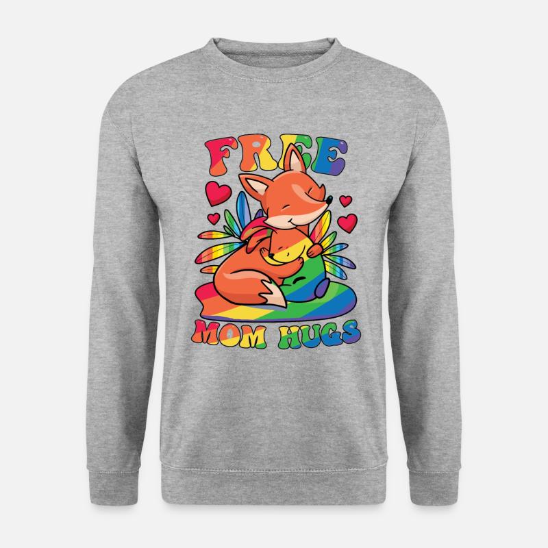 Kostenlose Mama-Umarmungen - Unisex Pullover - Weißgrau meliert