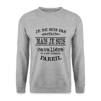 Je Suis Cavalière Parfaite - Sweat-shirt Unisexe - gris chiné - Devant - Alina (178cm) & Michal (187cm)