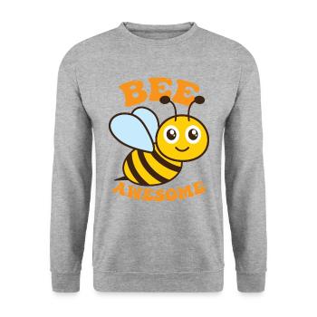 Bee Awesome - Unisex Sweatshirt - salt & pepper - Front - Alina (178cm) & Michal (187cm)