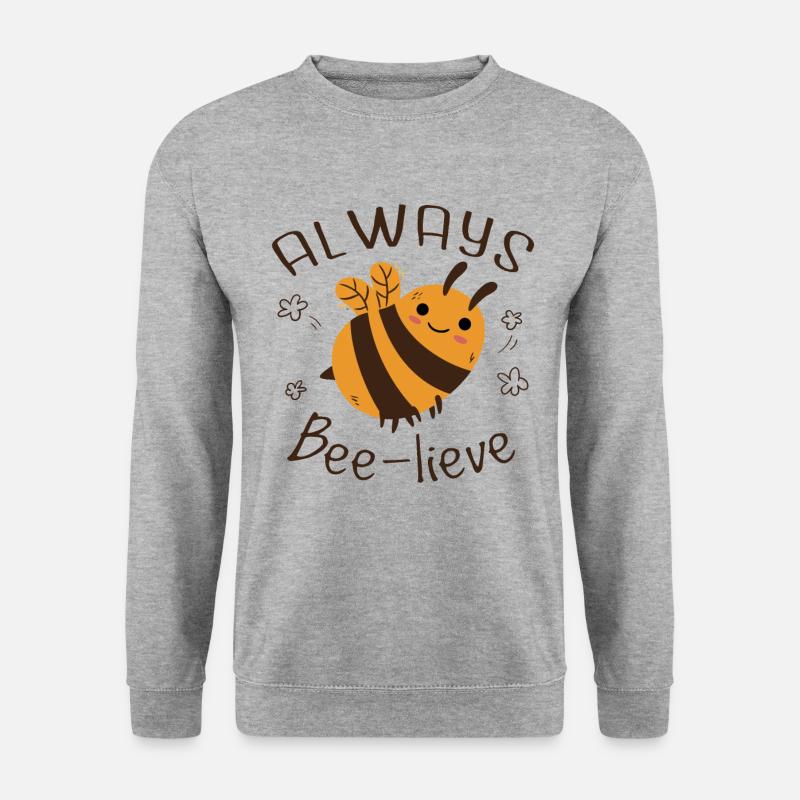Niedliche Hummel - Unisex Pullover - Weißgrau meliert