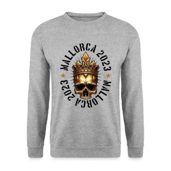 Majorque 2023 Crâne - Sweat-shirt Unisexe - gris chiné - Devant - Alina (178cm) & Michal (187cm)