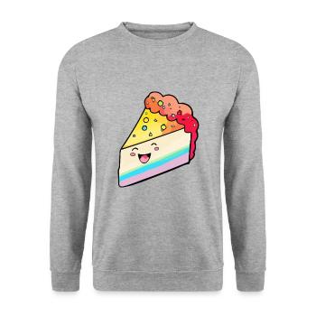 Cheesecake Cake - Unisex Sweatshirt - salt & pepper - Front - Alina (178cm) & Michal (187cm)