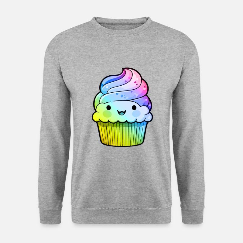 Cupkake Comic Bunt - Unisex Pullover - Weißgrau meliert